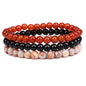 2Pcs Matte Lava Rock Volcanic Stone Beads Stretch Bracelet Stacking Frosted Gemstone Turquoise Seed Bracelet for Men Women Couple Stress Relief Aromatherapy Jewelry Gift - color: H red