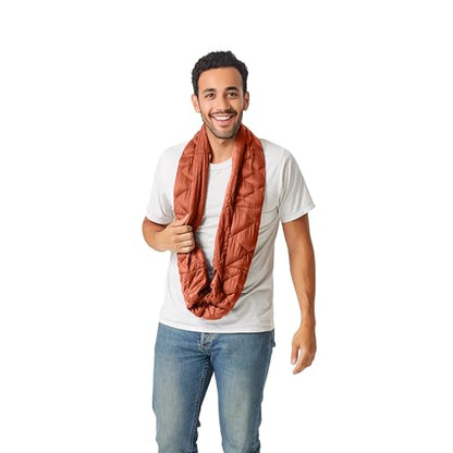 PYVOT Weighted Infinity Scarf, 3 lb Sensory Shoulder Wrap for Everyday Comfort - color: Clay