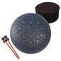 Steel Tongue Drum 12 Inch 11 Notes for Adults - Ethereal Metal Instrument for Meditation & Yoga with Music Book, Mallets & Carry Bag (Navy) - color: Dark Blue