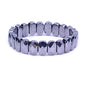 Keleny Semi Precious Stones 14mm Faceted Oval Beads Crystal Rock Elastic Bangle 7.5 Inch - color: Terahertz Jasper