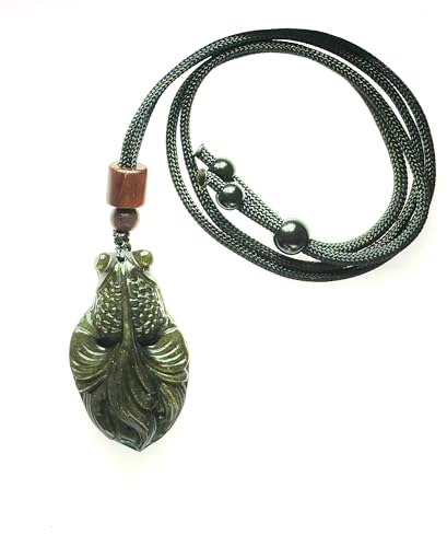 Crystal Pendant Necklaces Healing love Women's Men's choker Obsidian Tiger eye White Crystal Black Gold waterproof dainty Charm stackable statement Cute Stone necklace Unisex - style: Crystal pendant Goldfish