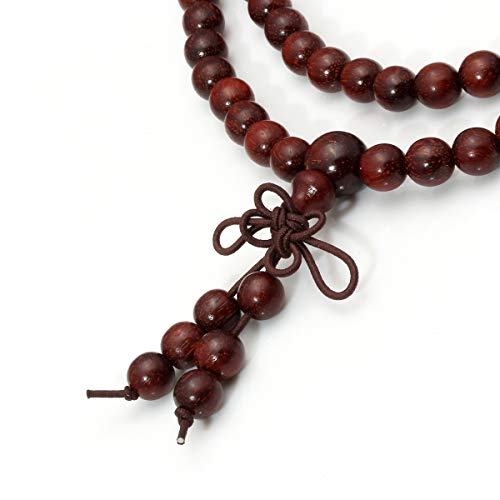 Eigso 6mm 8 mm Natural Mala Beads Wristlets for Women Men 108 Lava Rocks Healing Tibetan Prayer Bracelet Necklace for Man Woman - color: G:6MM Sandalwood