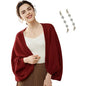 Fuxiqar Wrap Sweater for Women Warm Shawl Blanket Scarf with Sleeves Poncho Pashmina Shall with Two Shawl Clips - color: Red