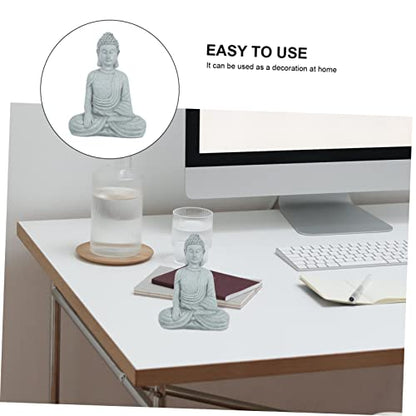 Delicate Sandstone Buddha Figurine Chinese Style Micro Landscape Decor for Home Balcony Zen Garden Ornament Indoor Outdoor Meditation Accessory