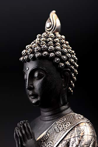 JORAE Seated Buddha Statue Buddhism Thai Meditating Home and Garden Decorative Sculpture Praying Collectibles Figurines, 9.5 in, Polyresin