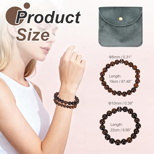 MECCANIXITY Pcs Prayer Beads Bracelet, Natural Wooden Bead Mala Bracelets Link Wrist for Men Women Beaded Stretch Crafts Bangle - color: Amberwood Color