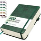 Lined Journal Notebook, 400 Pages Thick Journal for Writing, A5 Hardcover Leather Notebook with 100Gsm College Ruled Paper for Women Men Work Note taking, 5.8" x 8.4", Green