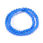 14in Agate Wrap Bracelet for Women Men Natural Round Beaded Agates Stone Healing Stretch Bracelets Elastic Handmade Polished Gemstone Beads Bracelet - color: Blue Agate, size: 6mm Beads