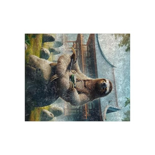 Cozy Crushed Velvet Blanket - Sloth Running a Zen Meditation Center 50 * 60in