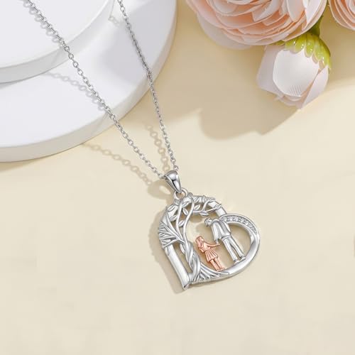 YFN Daughter Gifts from Dad 925 Sterling Silver Daughters Heart Necklace Birthday Christmas - color: Father Daughter Necklace05