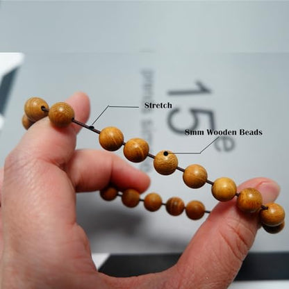 Wooden Beaded Bracelet Multi-Layered Stretch Bracelet for Men and Women Elastic Bracelet 6pcs - color: A-02