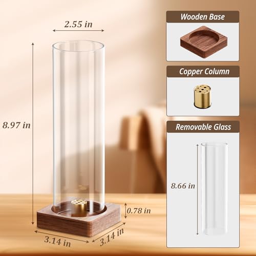 1 Pack Incense Holder for Sticks, Insence-Stick Holder Ash Catcher with Removable Glass, Anti-Ash Flying Mess-Free Incense Burner Holder, Perfect for Meditation Yoga Relaxation, Home Decor - size: upright brown