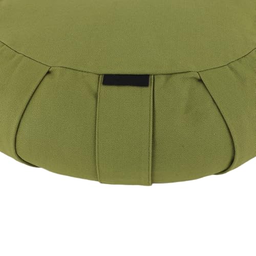 Meditation Cushion, Meniscus Shaped Floor Pillow with Buckwheat Hulls for Yoga and Meditation, Cotton Cloth Zafu Cushion 41x24x12cm
