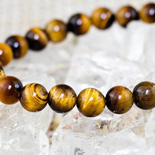 8mm Natural Gemstone Stretch Bracelet, Handmade Unisex Crystal Bracelets for Meditation, Yoga, Spiritual Healing & Positive Energy