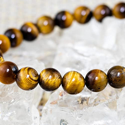 8mm Natural Gemstone Stretch Bracelet, Handmade Unisex Crystal Bracelets for Meditation, Yoga, Spiritual Healing & Positive Energy