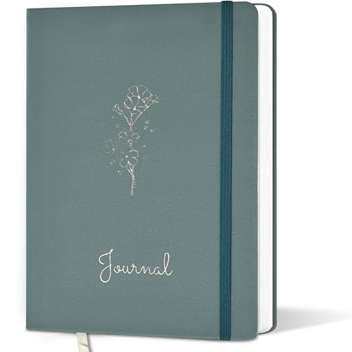 Lined Journal, 192 Pages, 5.7''x8.3'', 100 GSM Thick Paper, Hardcover Notebook for Work, Journaling Notebooks for Men, Women, Green