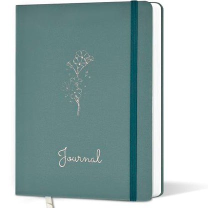 Lined Journal, 192 Pages, 5.7''x8.3'', 100 GSM Thick Paper, Hardcover Notebook for Work, Journaling Notebooks for Men, Women, Green