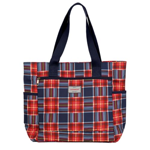 GAENMESN Women's Lightweight Waterproof Tote Bag Durable Designer Handbag with Zipper Travel Commute Everyday Use - color: Check
