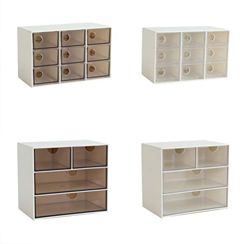 Cabilock 9drawers Mini Jewelry Drawer Organizer Removable for Crafts and Office Supplies White Storage Box for Hair Clips Beads and Items