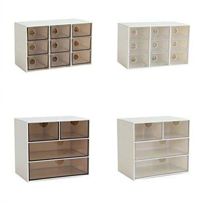 Cabilock 9drawers Mini Jewelry Drawer Organizer Removable for Crafts and Office Supplies White Storage Box for Hair Clips Beads and Items