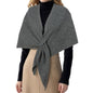 RIIQIICHY Shawl Wrap Women Pashmina Triangle Cape Knit Sweater Scarf for Fall Winter Fashion Accessory - color: Grey