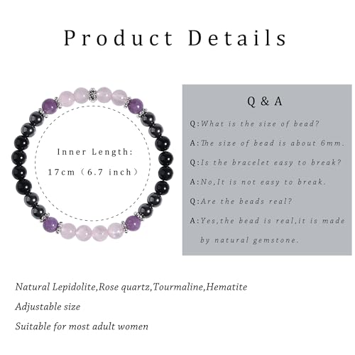 Anxiety Relief Empath Protection Healing Stone Bead Bracelet New Beginning Transformation Grief Support Jewelry Halloween Christmas Day Gifts For Women