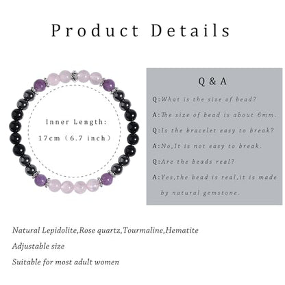 Anxiety Relief Empath Protection Healing Stone Bead Bracelet New Beginning Transformation Grief Support Jewelry Halloween Christmas Day Gifts For Women