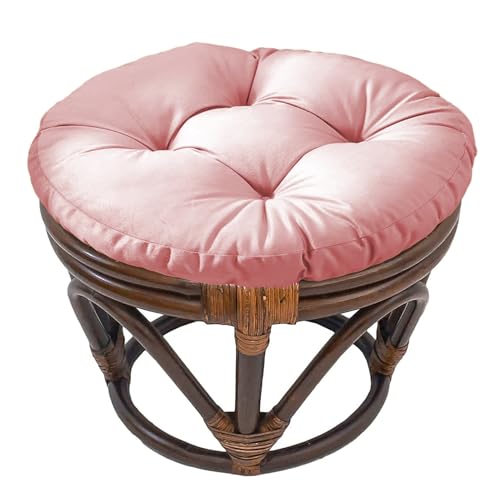 Futon Seat Cushion, Overstuffed Round Tatami Indoor Outdoor Seat Pads Chair Pad, Solid Color Footstool Cushion, not Include Chairs(18inch) (Pink) - color: Pink