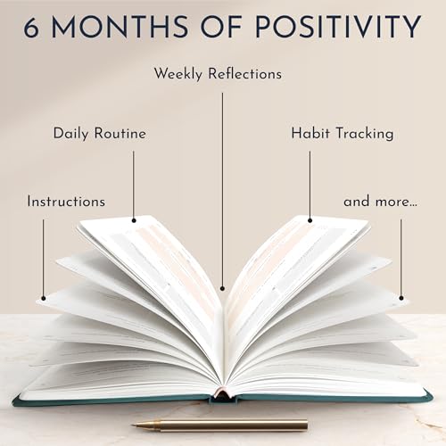 Premium Gratitude Journal for Women – 6 Month Guided Daily Prompts – Hardcover, 249 Pages, Lay Flat, 100gsm Paper, Gift Boxed – Affirmation, Self Care Gifts for Women, Mindfulness, Wellness - color: Gratitude - Green