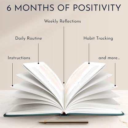 Premium Gratitude Journal for Women – 6 Month Guided Daily Prompts – Hardcover, 249 Pages, Lay Flat, 100gsm Paper, Gift Boxed – Affirmation, Self Care Gifts for Women, Mindfulness, Wellness - color: Gratitude - Green