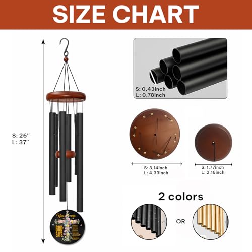 Personalized Christian Inspirational Wind Chime – “You are — God Says” Faith Cross Message – Encouraging Outdoor Wind Chimes for Prayer Garden & Home – Religious Gift for Comfort, Reflection - size: GodSayWC 1