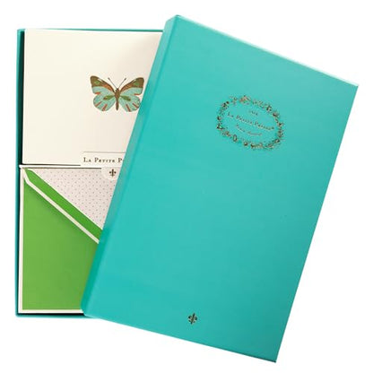 Graphique La Petite Presse Butterfly Boxed Notes | Blank Note Cards with Envelopes | 10 Count All Occasion Greeting Set | 5.25 x 3.8 Inches | High Quality Thick Paper Stationery with Unique Design - color: Butterfly