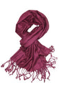 Achillea Lightweight Pashmina Scarf for Women – Soft Silky Shawl Wrap for Evening Dresses, Bridesmaids & Everyday Wear - color: Wine