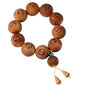 Zen Dear Unisex Thuja Sutchuenensis Wood Beads Wooden Bracelet Necklace Prayer Mala Wristband Bracelet - style: 25mm 10 Carving Beads