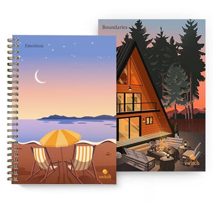 Switch Research Boundaries & Emotions Journals - Psychologist-Backed Manifestation Journals - Therapist Recommended Affirmation Journals - Beautiful Self Care Journals for Women