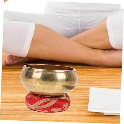Tibetan Chanting Bowl Handcrafted Meditation Sound Bowl with Mallet and Cushion for Yoga Stress Relief Relaxation Healing Therapy Random Color