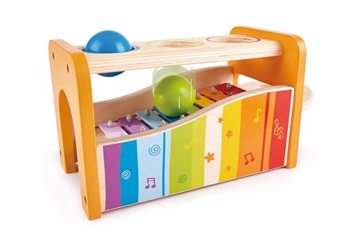 Hape Pound & Tap Bench with Slide Out Xylophone - Award Winning Durable Wooden Musical Pounding Toy for Toddlers
