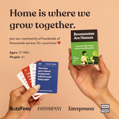 Roommates are Human | 140 Conversation Cards to Help You Get to Know Your Roommates | A Card Game for Discovering How to Live Well Together | Relationship Card Game for 2+ Players - style: Roommates Are Human