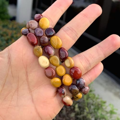 Adabele 1pc Natural Stretch Gemstone Bracelet 7mm-10mm Free Form Bead 7 Inch 7.5 Inch Healing Crystal Engergy Quartz Chakra Jewelry Women Birthday Gift - color: Mookaite Jasper, size: 7.5 Inch (bead size 7-10mm)