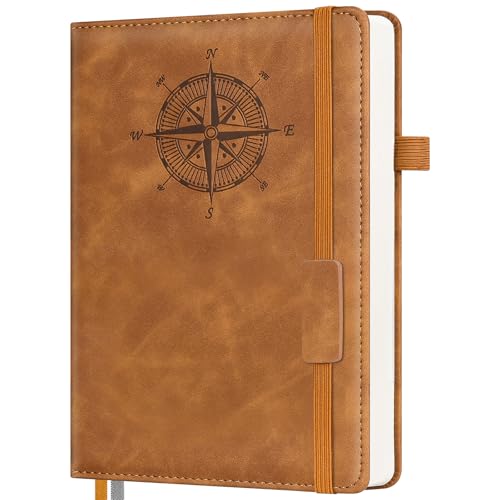 Notebook Journal for Women Men: Leather Journal for Writing, Hardcover College Ruled Journals Notebooks with Thick Paper, Large A4 Daily Journal for Travel, Diary, Gifts for Teens, 8.5"×11", Brown - color: Brown, size: A4