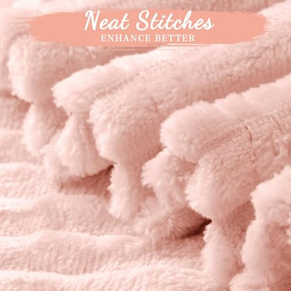 Buryeah 12 Pcs Flannel Throw Blanket Bulk 50 x 60 in Sleepover Blanket Outdoor Wedding Throw Lightweight, Oeko-tex Standard 100 Certified for Sofa Homeless Gifts (Pastel Pink) - color: Pastel Pink