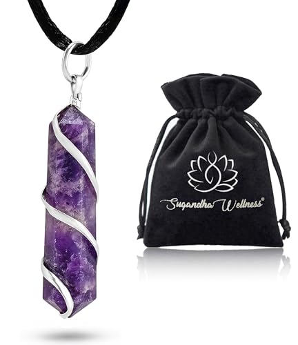 Lepidolite Healing Crystal Necklace - Stress Relief & Powerful Mood Stabilizer. Inner Peace Pendant. Jewelry Gift for Yoga, Meditation & Reiki