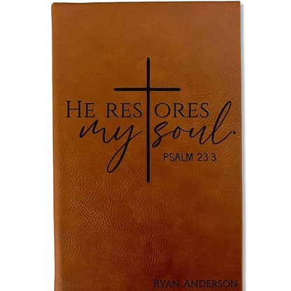 Personalized Christian Prayer Journal for Men & Women, Custom Engraved Name, Daily Devotional, Scripture Writing, Gratitude and Faith Gift