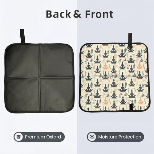 Yoga Meditation (7) Print Folding Seat Pad, Portable Camping Seat Cushion for Outdoor
