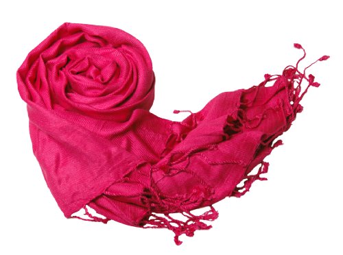 Peach Couture Women’s Pashmina Shawl Wrap – Warm Long Large Scarf for Evening Dress, Bridesmaid, Wedding & Bridal Wear - color: Fuchsia