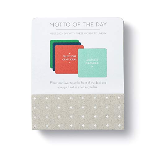 Motto of the Day Card Set by Compendium: 76 unique and inspiring statements with a desktop stand - color: Motto of the Day Card Set