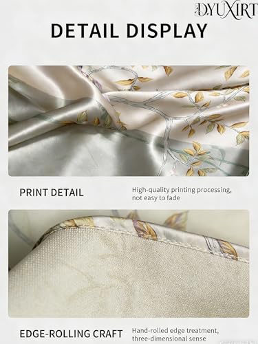 100% Mulberry Silk Oversized Women’s Sun-Shielding Shawl Formal Evening Neckwear Featherlight Airy - color: N10-ink-bloom Scarf（69" X 21"inch）