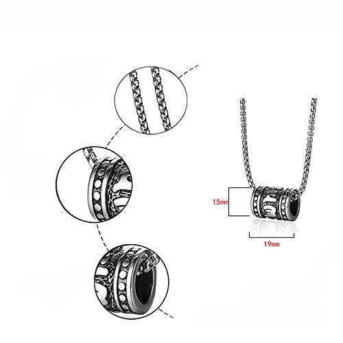 PAURO Men's Stainless Steel Meditation Yoga Necklace Tibetan Buddhist Pendant with 24 Inches Chain
