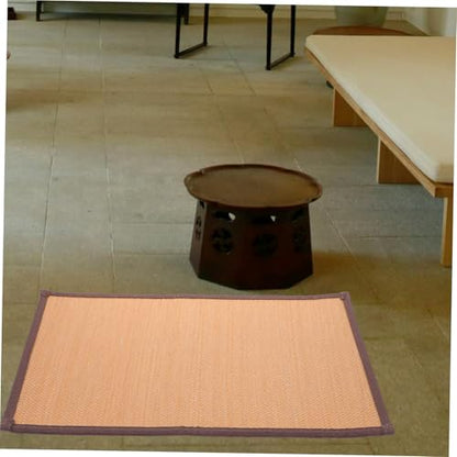 VOSAREA Woven Meditation Cushion Tatami Floor Mat for Cooling Comfortable Sitting Natural Sturdy Design for Yoga and Relaxation
