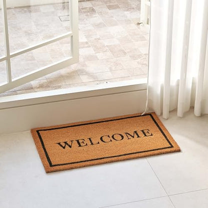 Coco Coir Door Mat with Heavy Duty Backing, Welcome Doormat (17" x 30"), Doormat Entrance (Welcome2-1Pack) - color: Welcome2 - 1pack